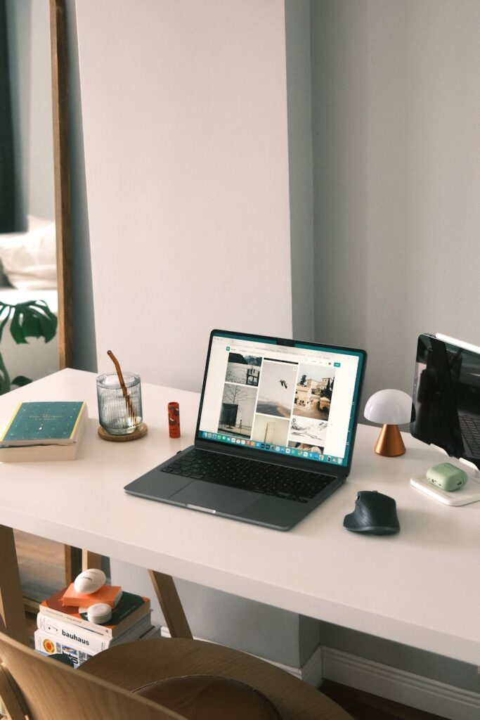 a laptop on a desk